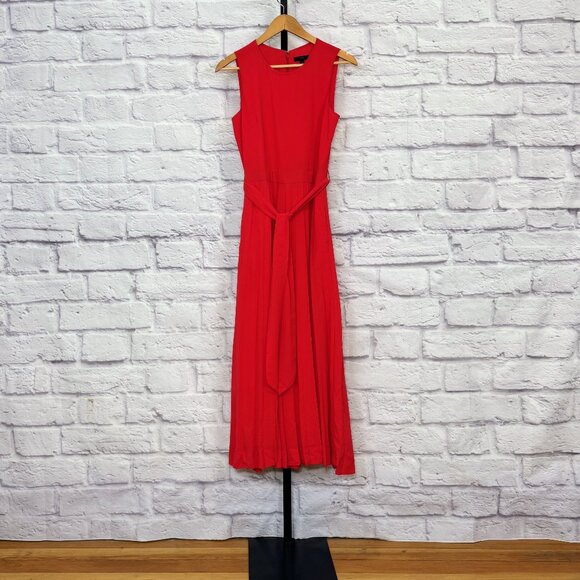 J. Crew Scarlet Pleated Wide Leg Cropped Jumpsuit